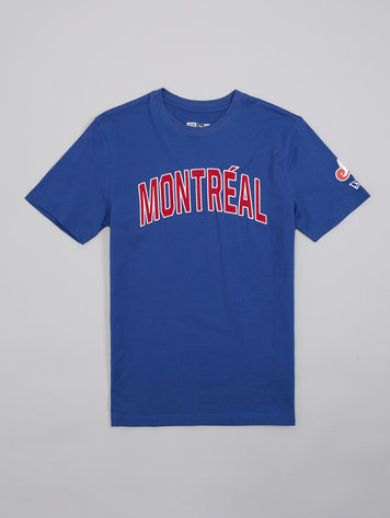 Pro Standard Mens MLB Montreal Expos Retro Classic Sj Striped Crew Neck T-Shirt LME135543-ERD Eggshell/ Red L