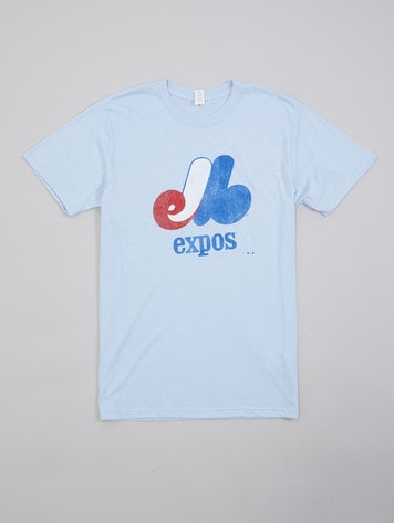 Pro Standard Mens MLB Montreal Expos Retro Classic Sj Striped Crew Neck T-Shirt LME135543-ERD Eggshell/ Red L