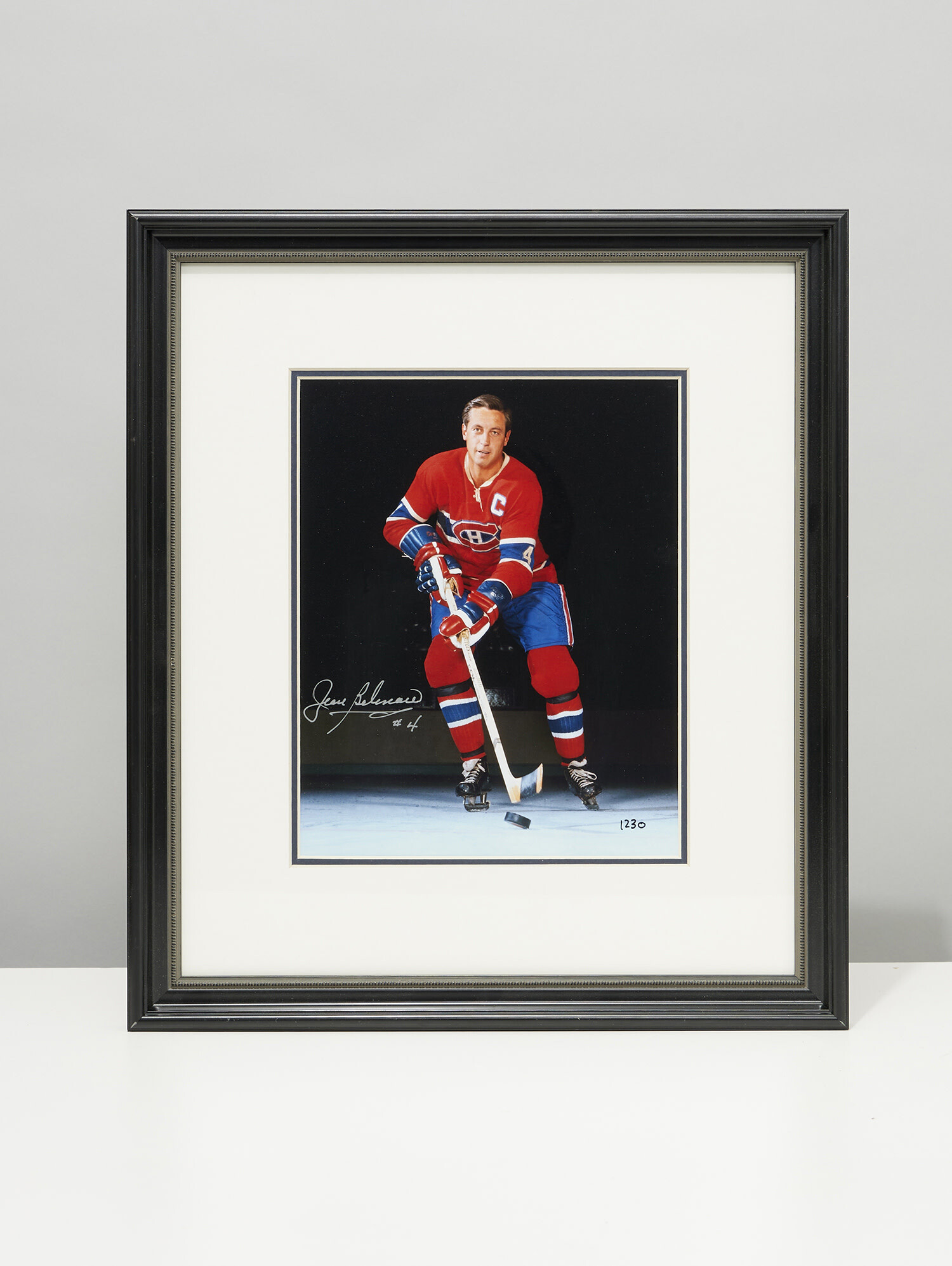 Jean Beliveau Signed Montreal Canadiens Checking 8X10 Photo main image 1