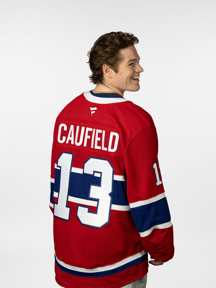 Canadiens Embroidered #13 Cole Caufield Authentic Pro Home Jersey  