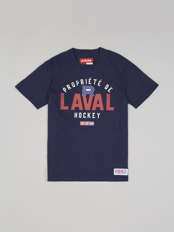 Blue Striped Laval Rocket Locker Room T-Shirt - Tricolore Sports