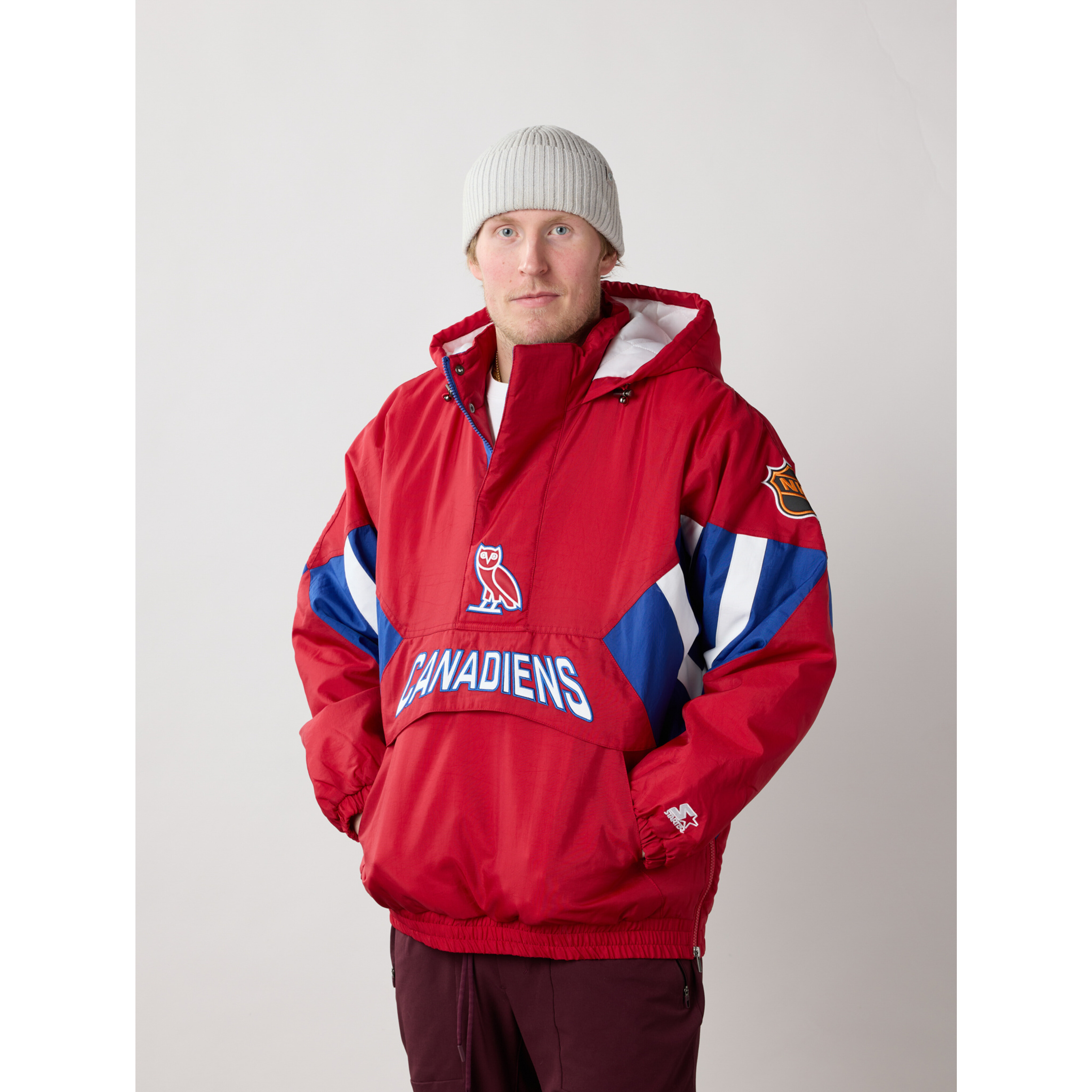 OVO x CH Starter Jacket | Red - Tricolore Sports