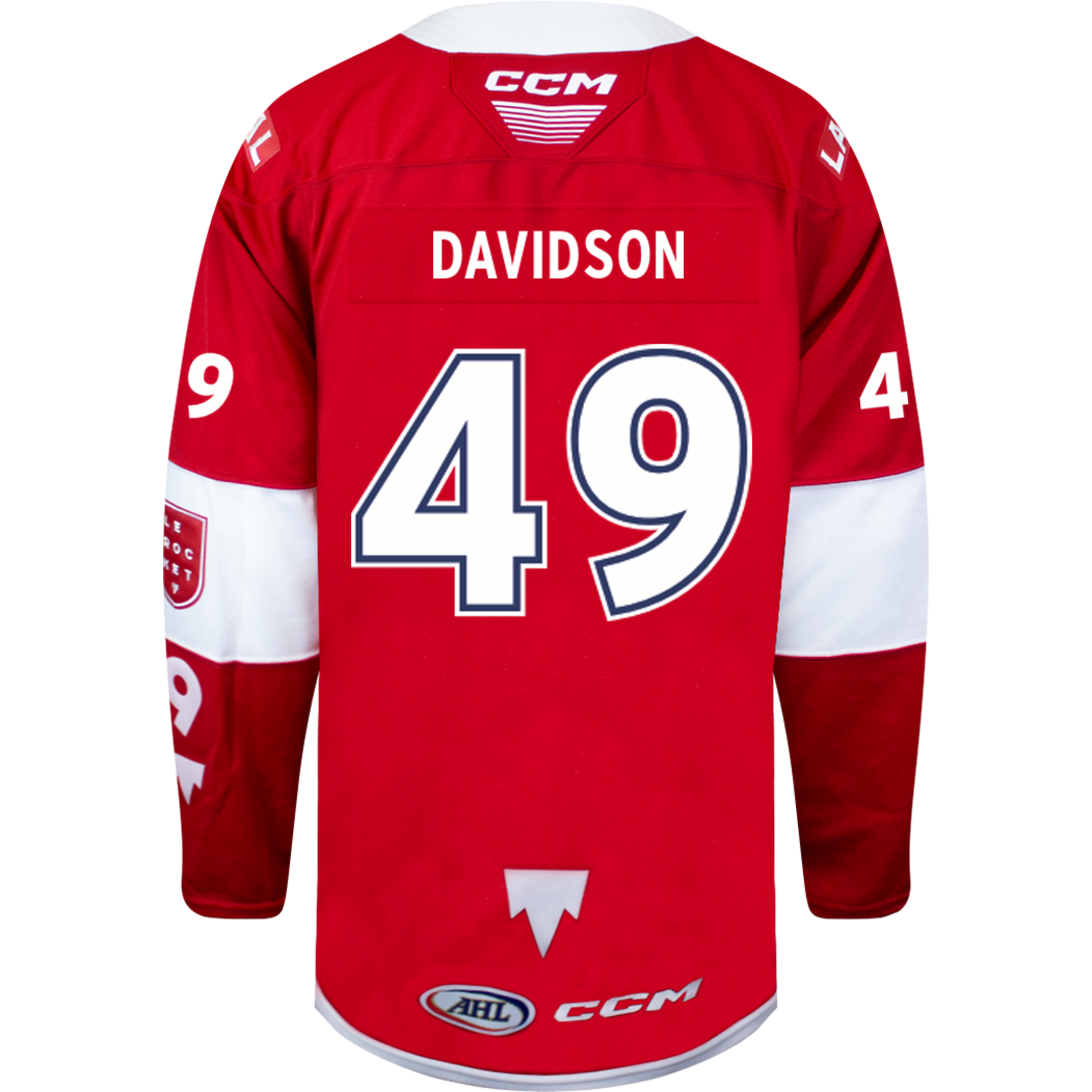 Laval Rocket Heat Sealed Quicklite Red Jersey - #49 Jared Davidson