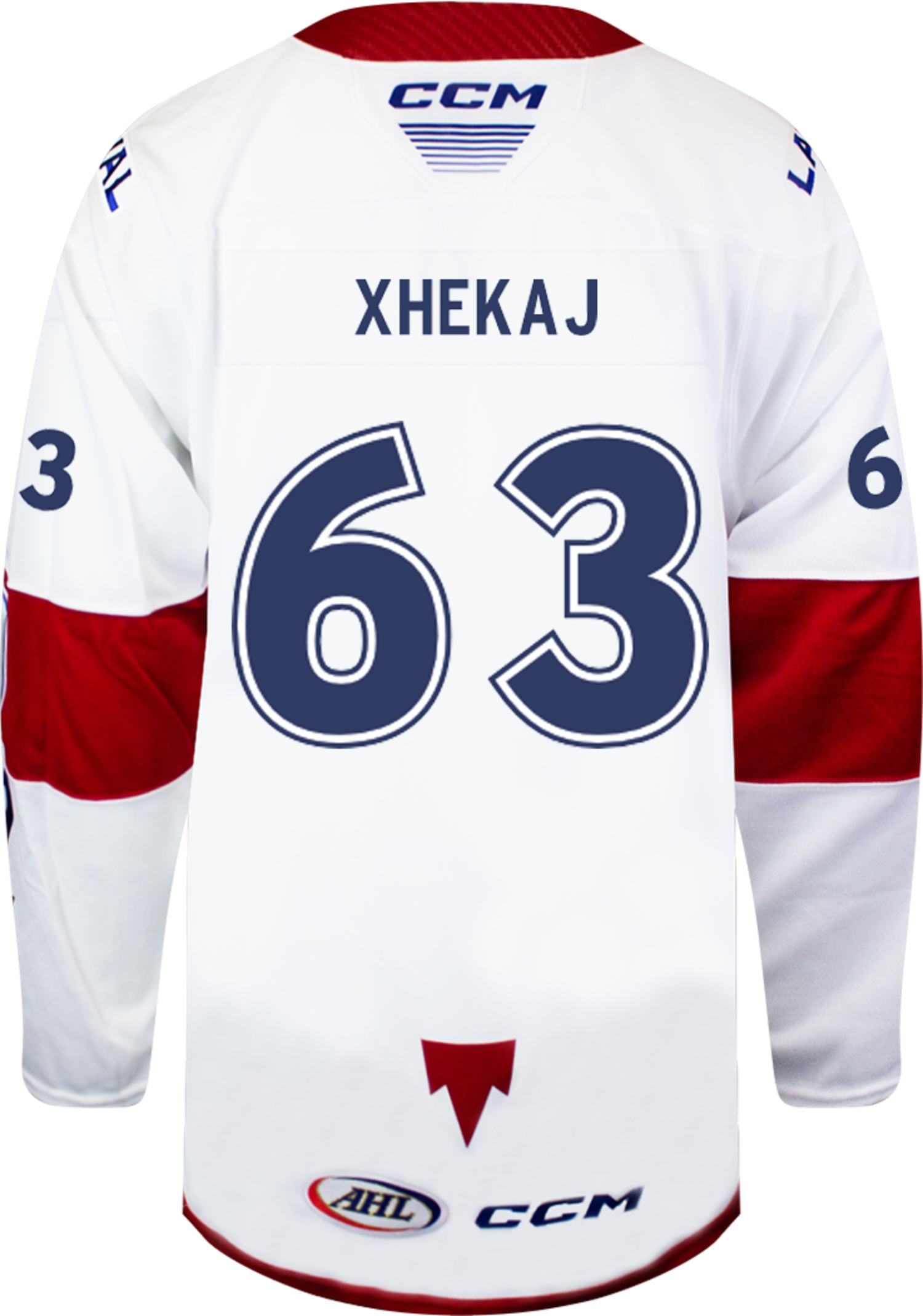 Chandails Rockets Laval Chandail Quicklite blanc collé pro du Rocket - #63 Florian Xhekaj ...