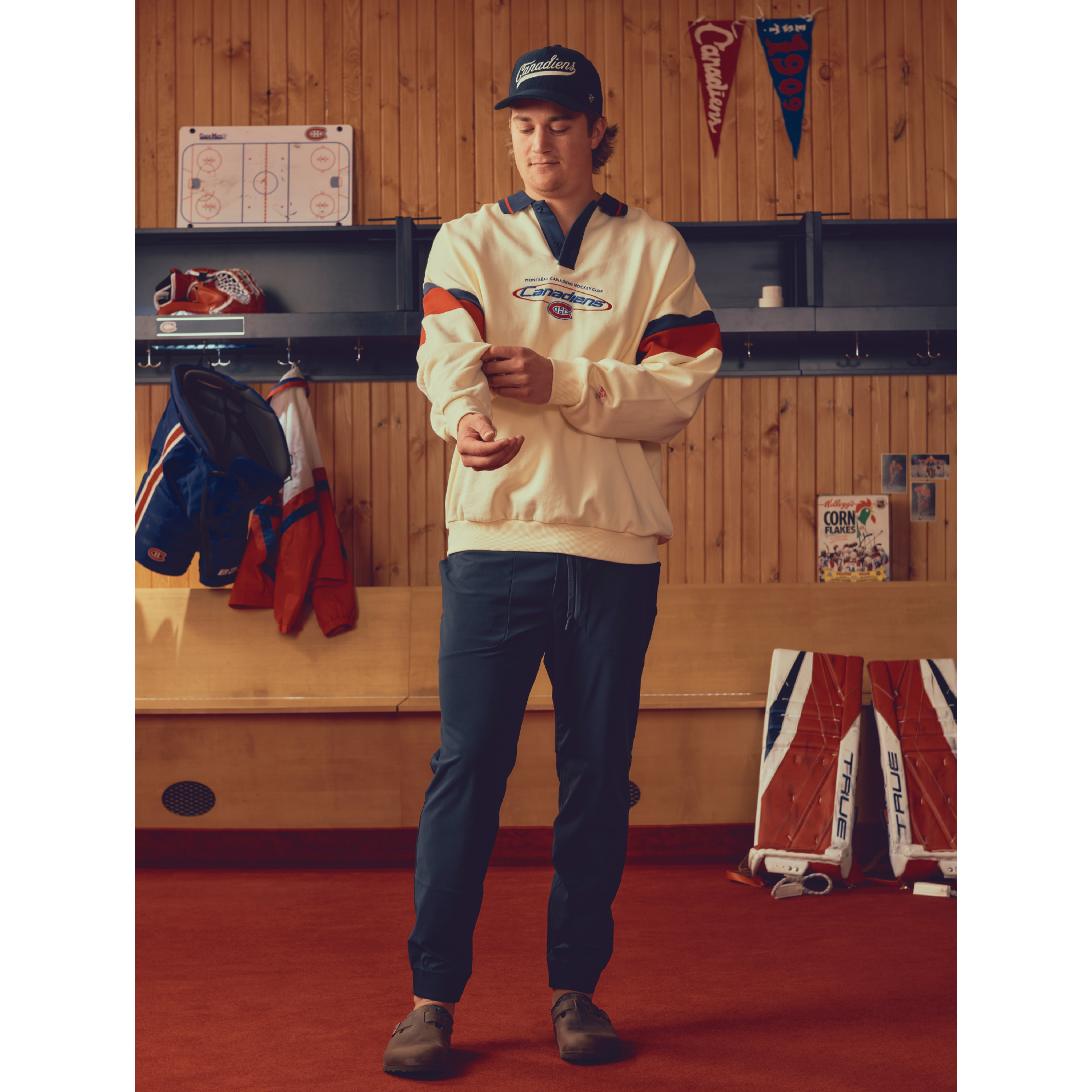 Montreal Canadiens Oversized Long Sleeve Rugby Polo - Tricolore Sports