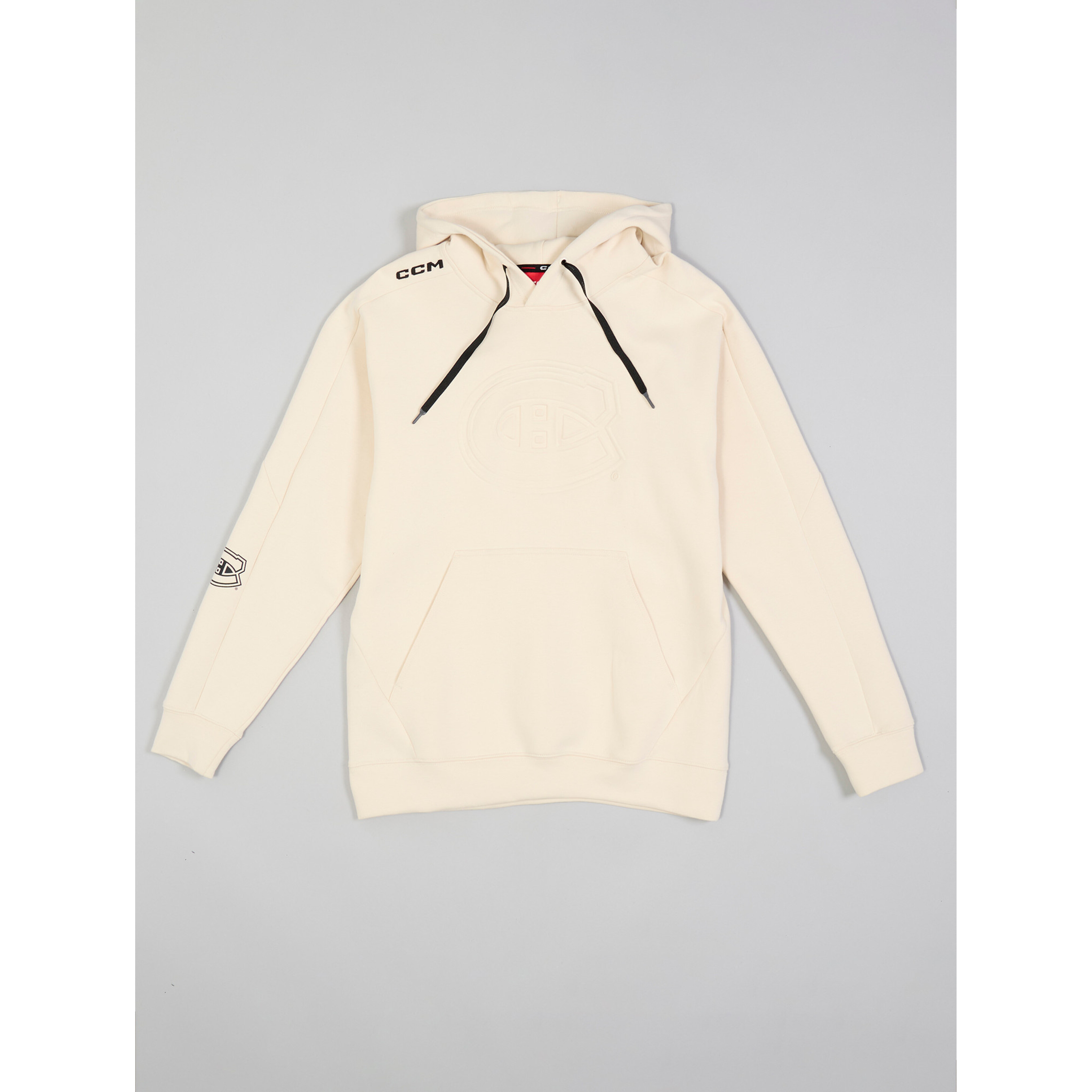 Montreal Canadiens Beige Debossed Pullover Hoodie - Tricolore Sports