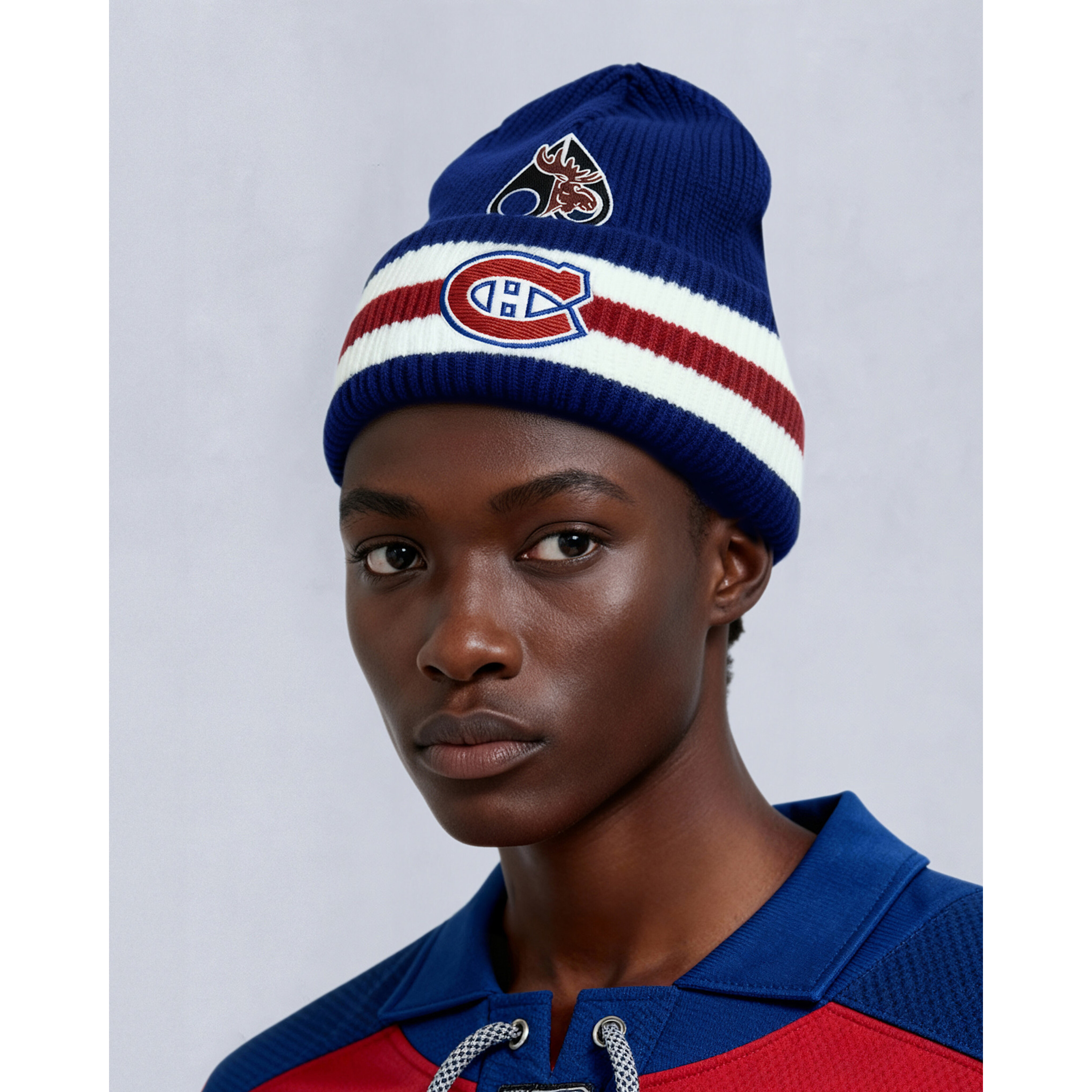Moose Knuckles x Montreal Canadiens Beanie - Tricolore Sports