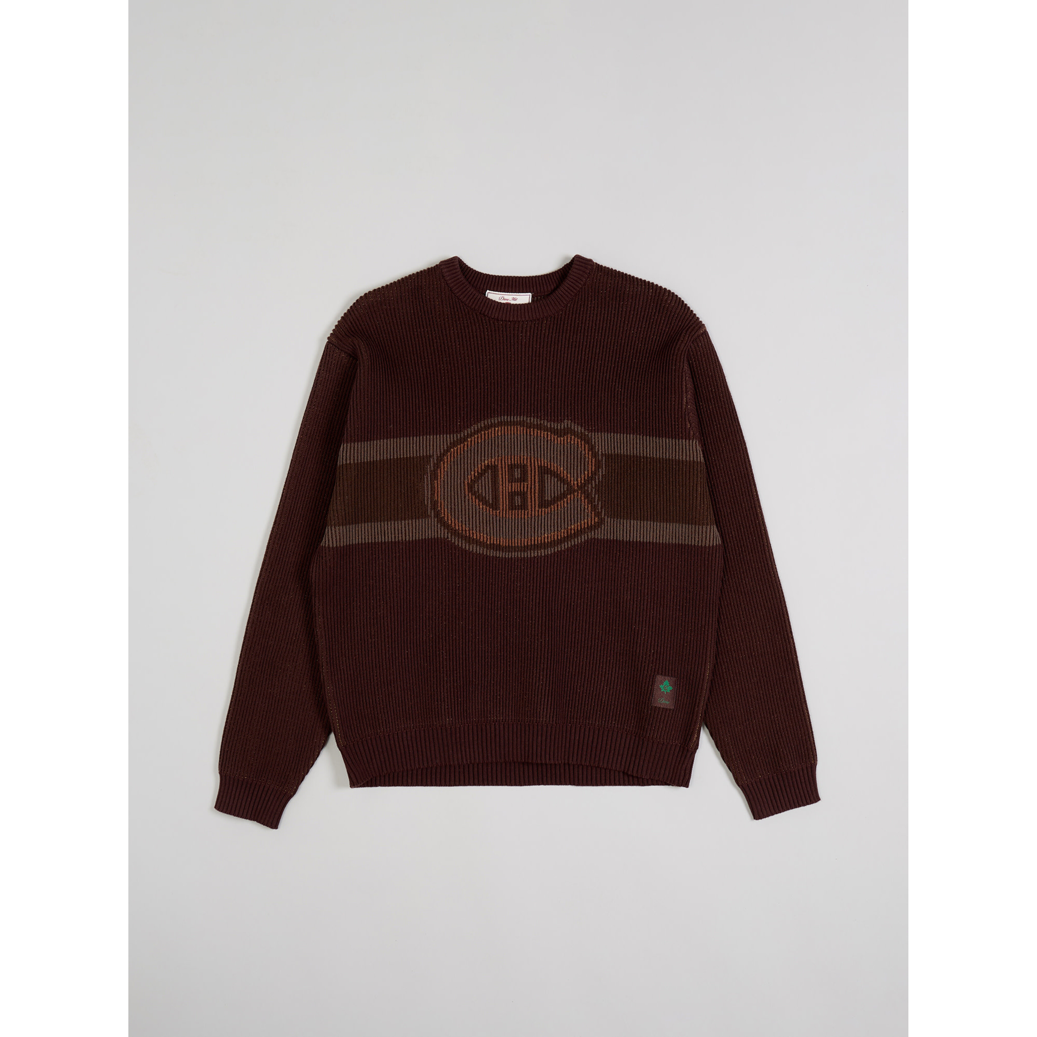 Canadiens Tonal Crest Ribbed Crew – Brown - Tricolore Sports