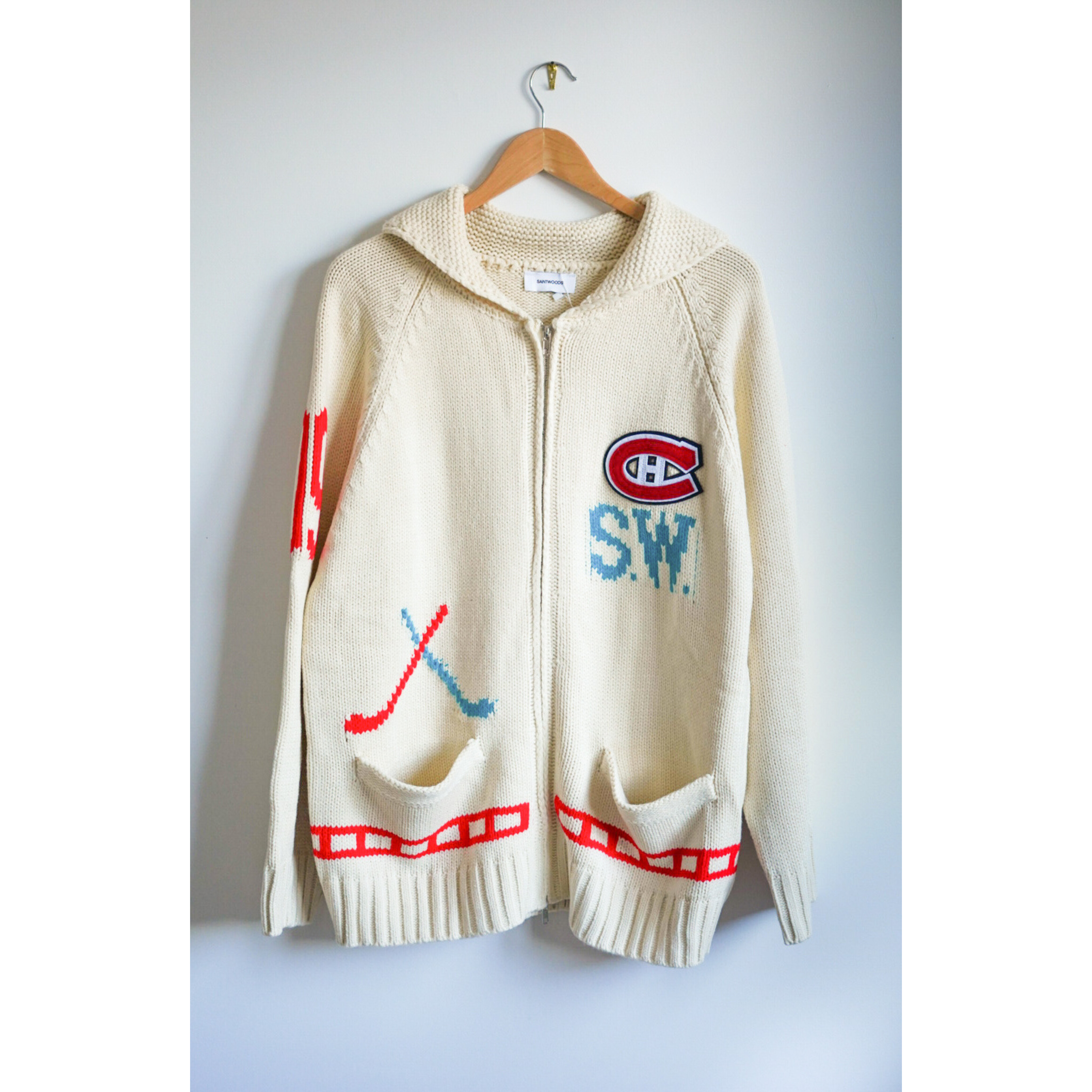 Montreal Canadiens Full-Zip Heavyweight Knit Cardigan - Tricolore