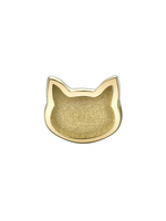 14k Yellow Gold Sandblasted Raised Cat (6mm) Threadless End