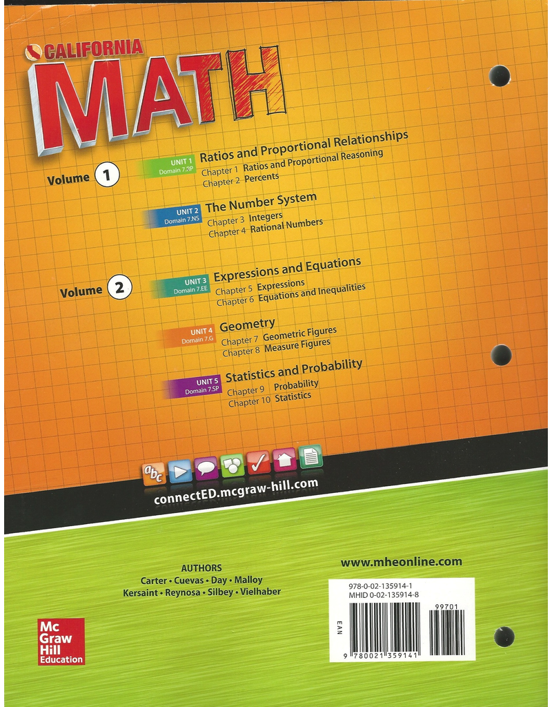 Math Volume 1 {CA} Grade 7