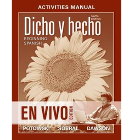 Activities Manual to accompany: Dicho en vivo: Beginning Spanish