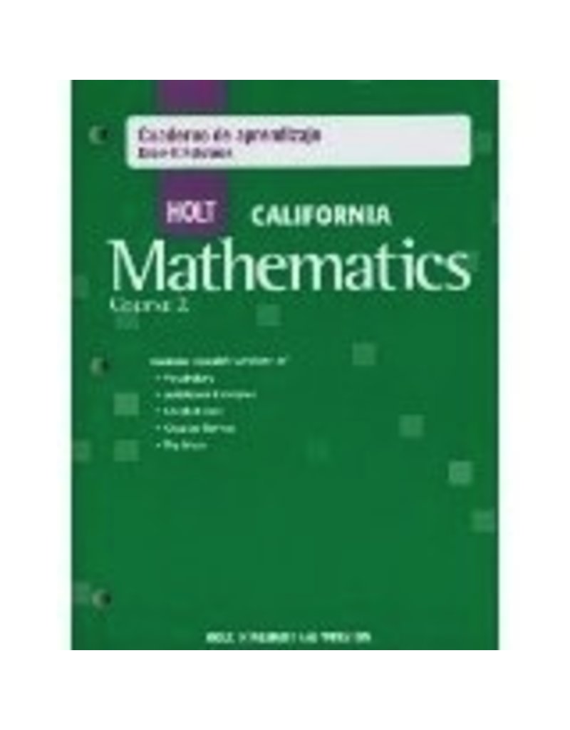 Holt Mathematics California: Know-It Notebook Course 2