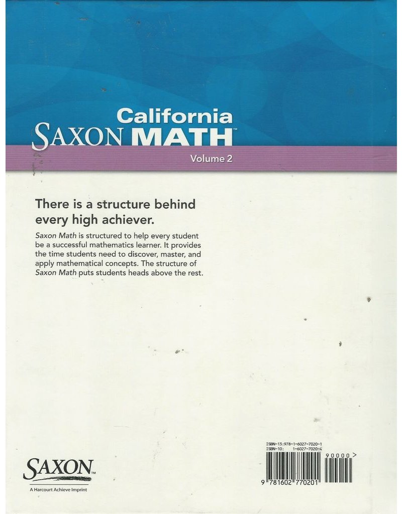Saxon Math Intermediate 4 California: Student Edition Vol. 2