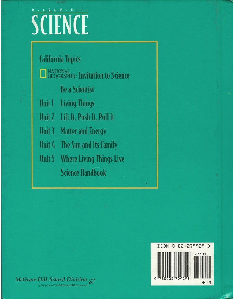 Mcgraw-Hill Science (National Geographic Society) (California Edition)