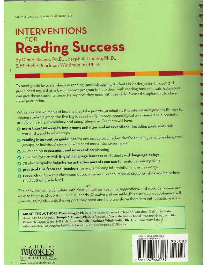 Interventions For Reading Success