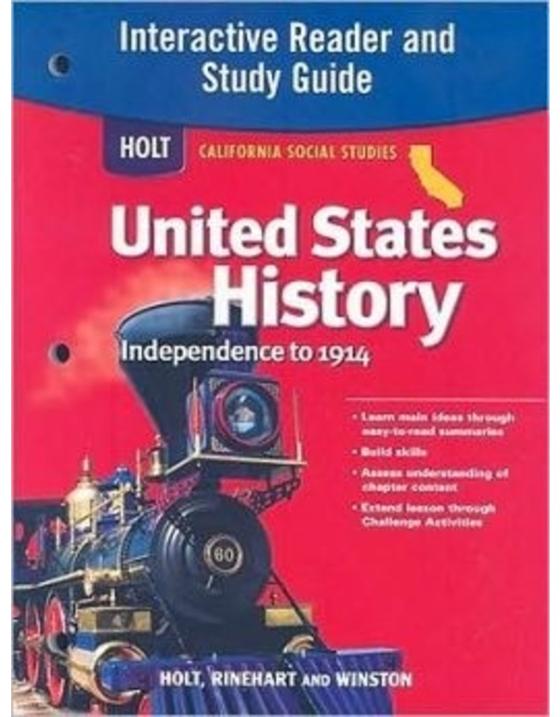 Holt United States History California: Interactive Reader Study Guide Grades 6-8 Beginnings To 1914