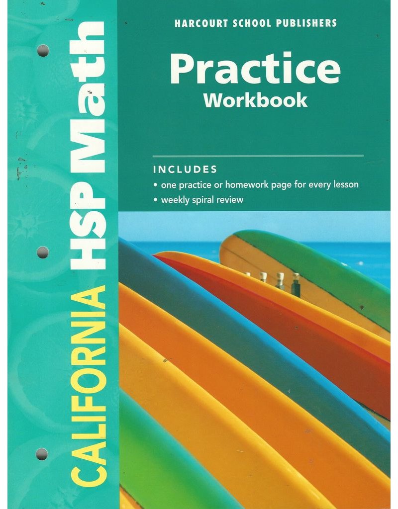 Hsp Math California: Practice Workbook Student Edition Grade 3