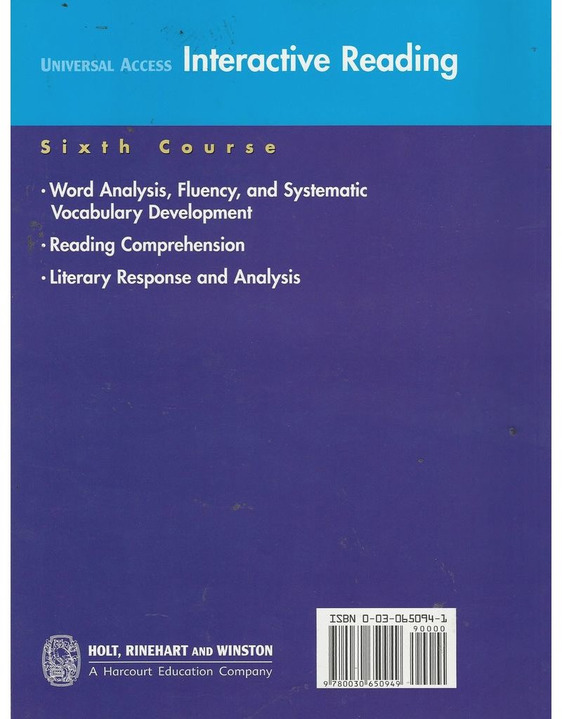 Holt Literature & Language Arts Interactive Reader Grade 12