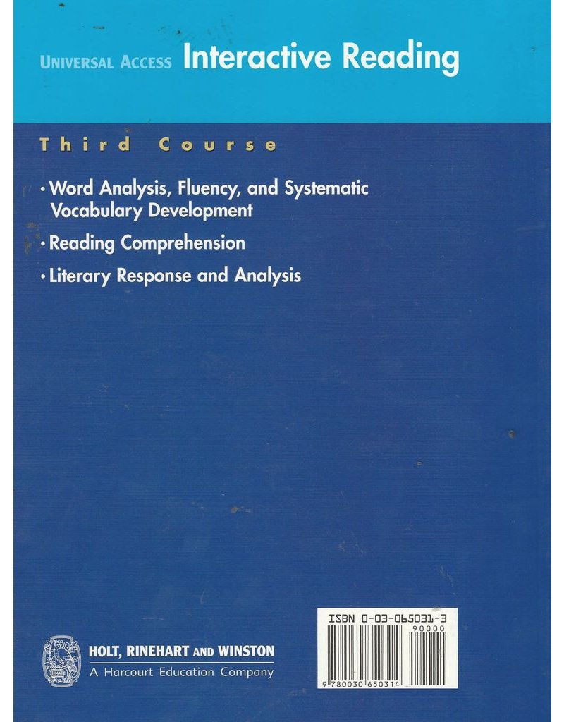 Holt Literature and Language Arts Third Course {CA} Grade 9