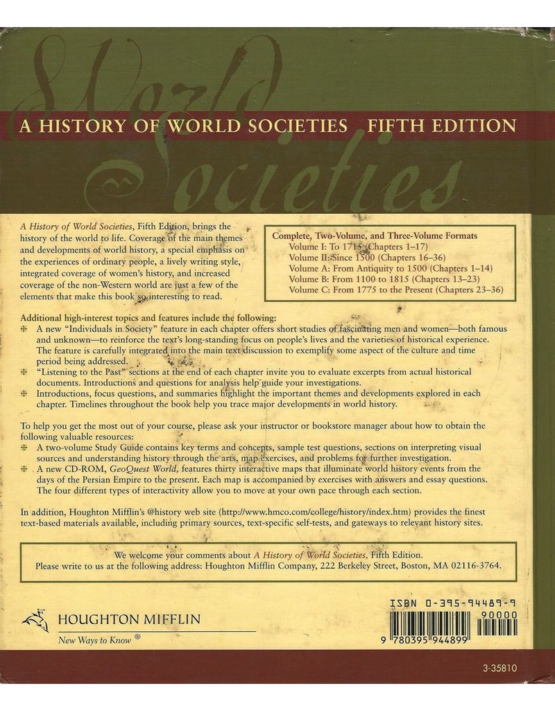 A History Of World Societies Complete Fifth Edition