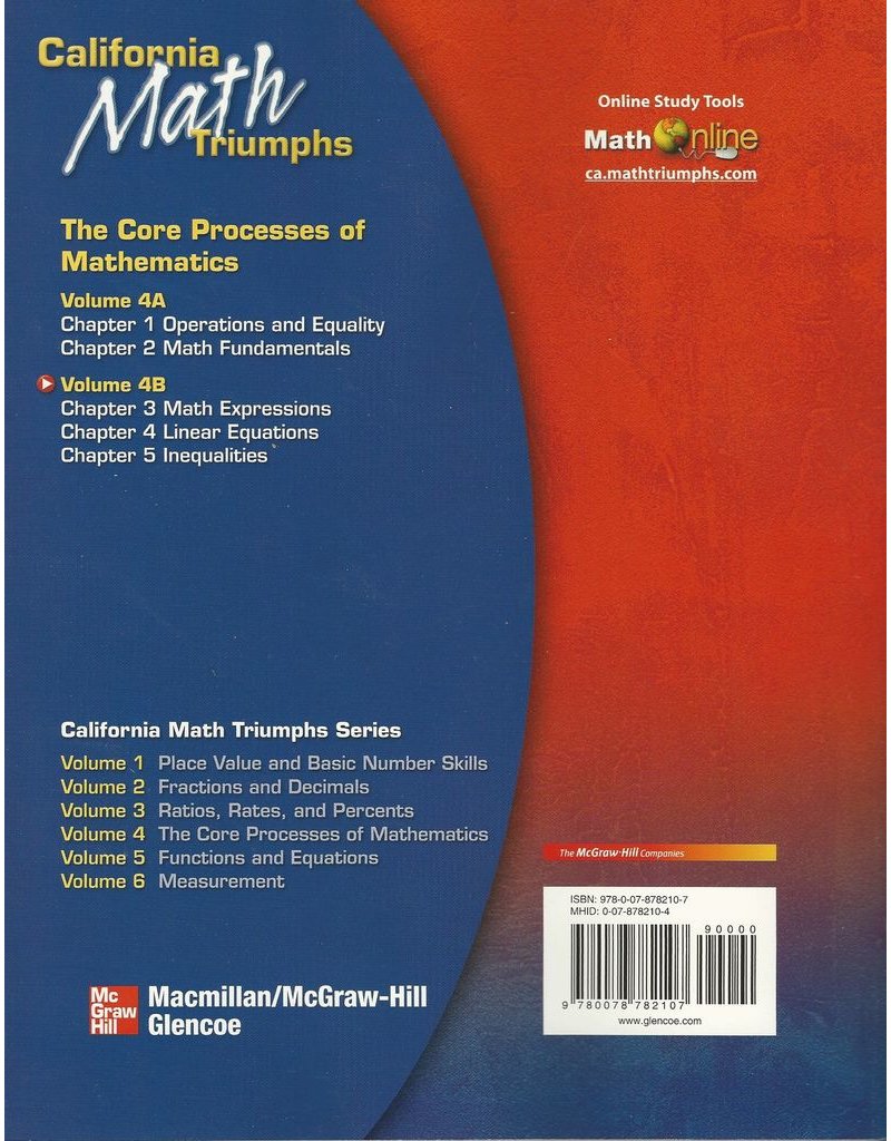 California Math Triumphs Vol 4B The Core Processes (California Math Triumphs Vol 4B)