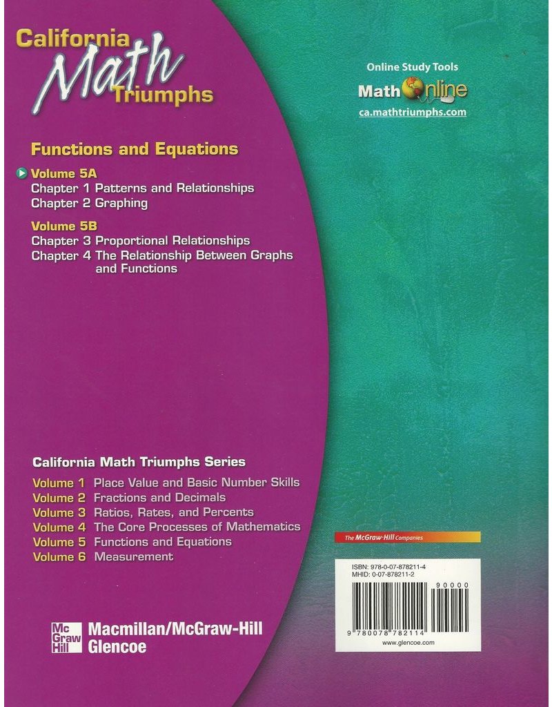 California Math Triumphs Vol 5A Functions (California Math Triumphs Vol 5A)