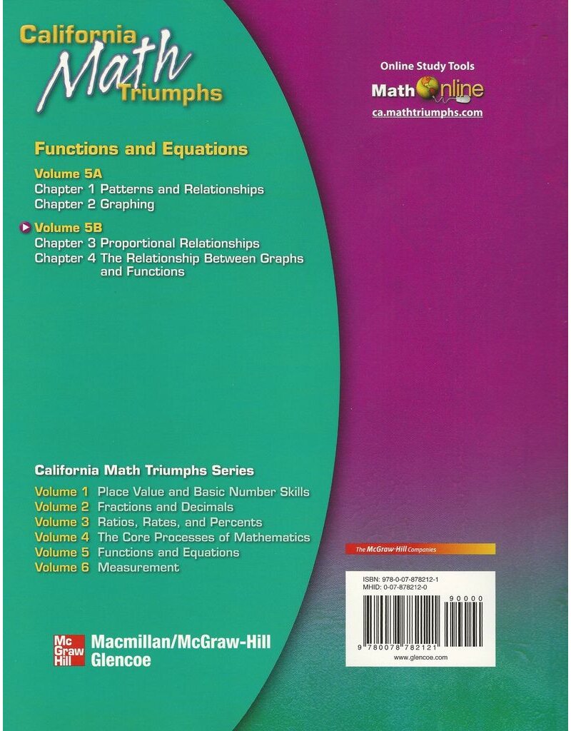 California Math Triumphs Vol 5B Functions (California Math Triumphs Vol 5B)