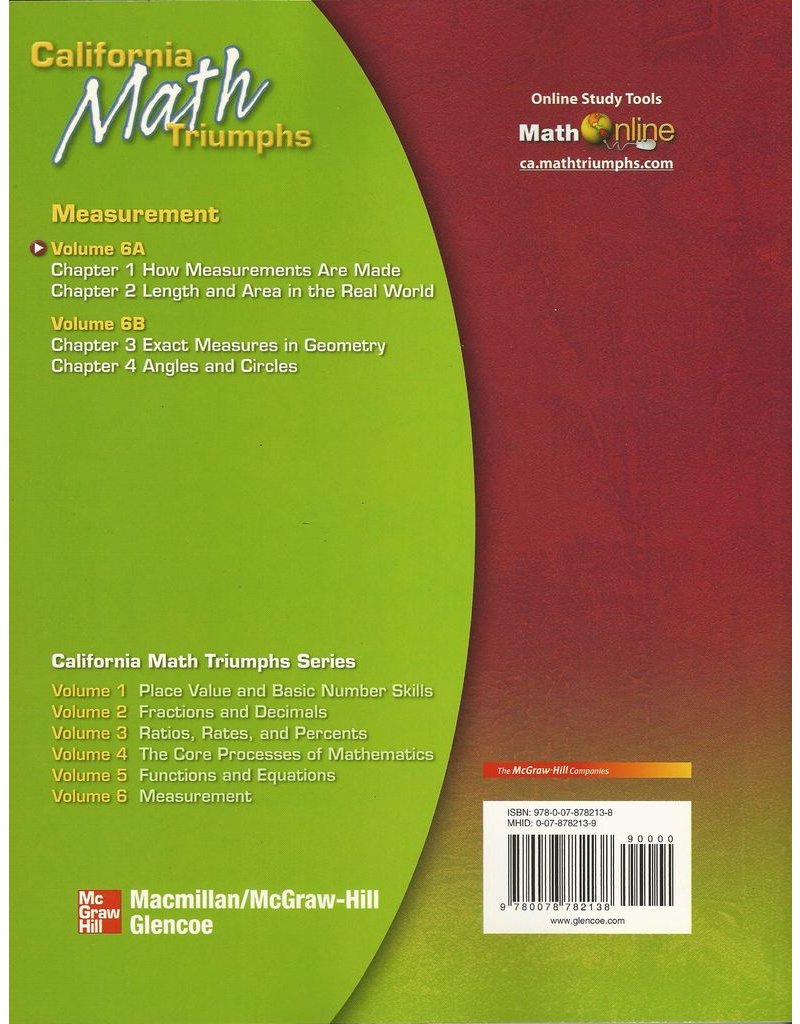 California Math Triumphs Vol 6A Measurement (California Math Triumphs Vol 6A)