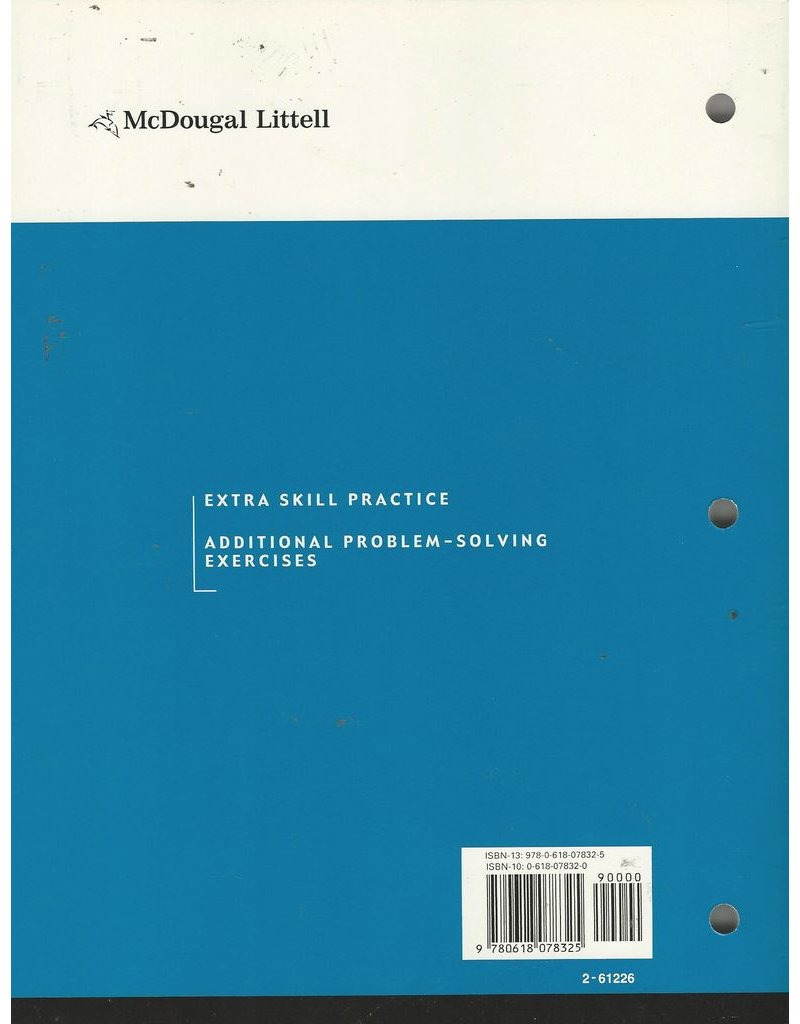 Mcdougal Littell Concepts & Skills California: Practice Workbook Student Edition Grade 07