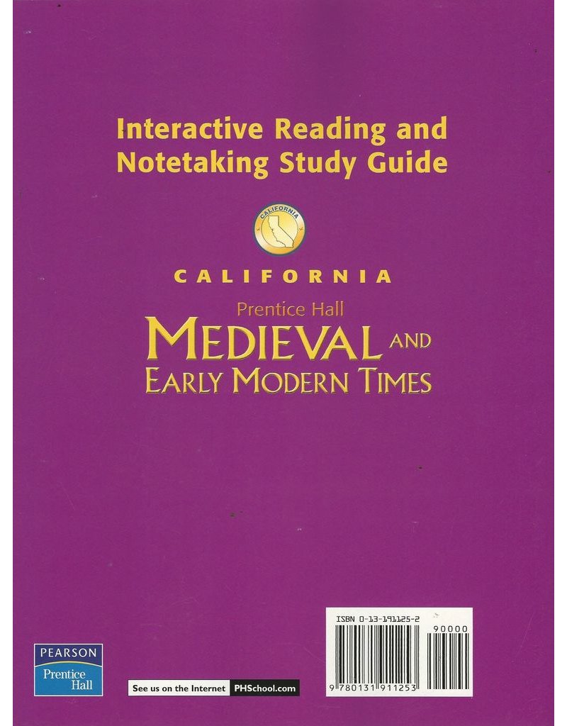 Medieval and Early Modern Times: California: Interactive Reading and Notetaking Grade 7