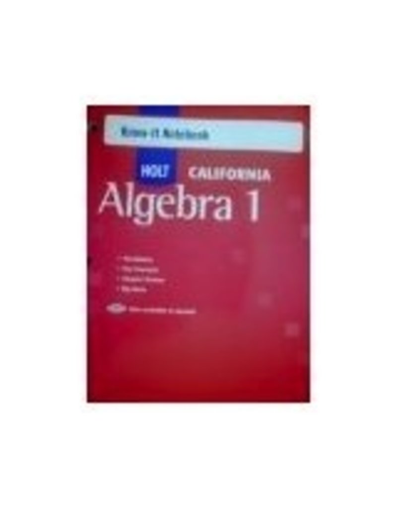 Know-It Notebook (Holt California Algebra 1)
