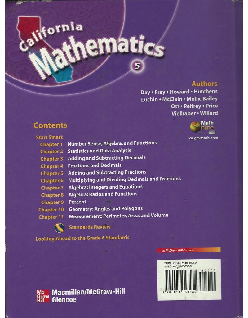 California Mathematics: (Concepts, Skills, And Problem Solving) Grade 5