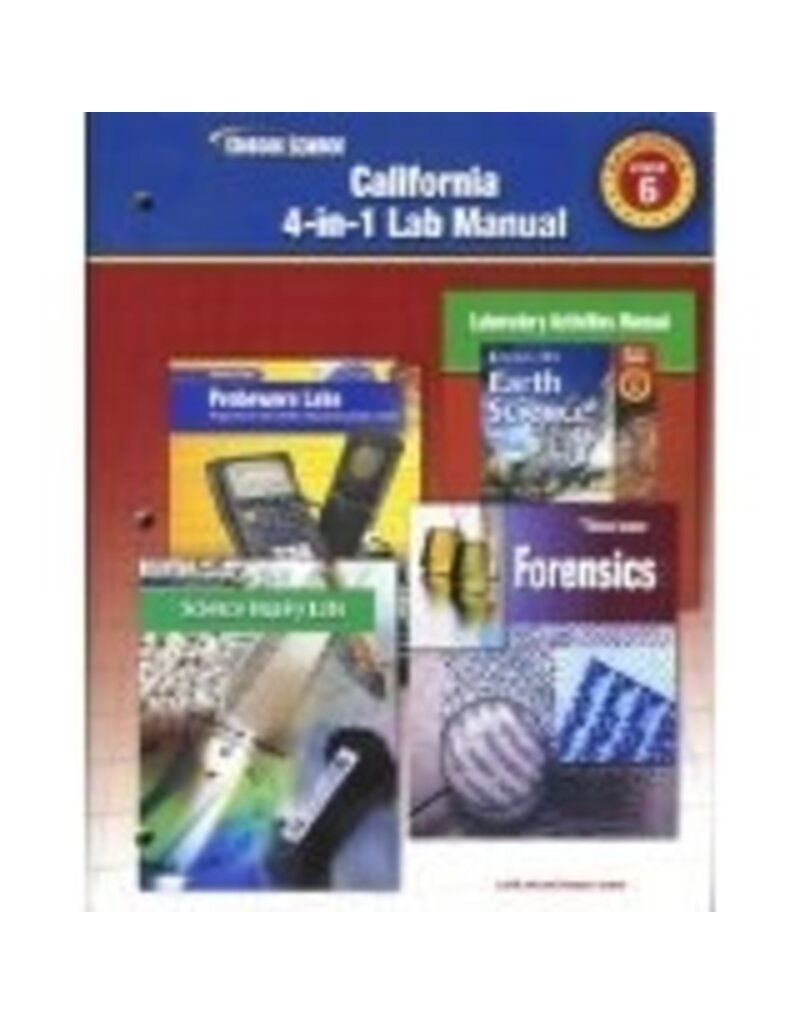 California 4-In-1 Lab Manual Grade 6