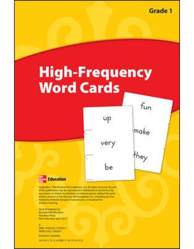 Reading Wonders, Grade 1, High Frequency Word Cards