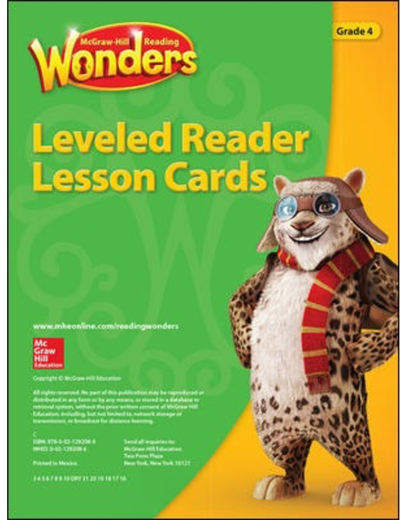 Reading Wonders Leveled Reader Lesson Cards Grade 4