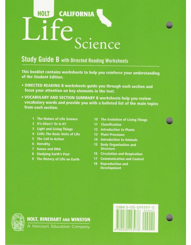 CA Life Science Study Guide B