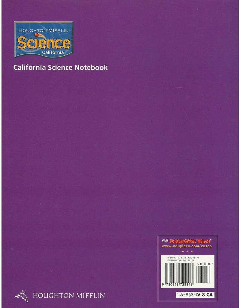 Houghton Mifflin Science California: NoteBook Consumable Level 3