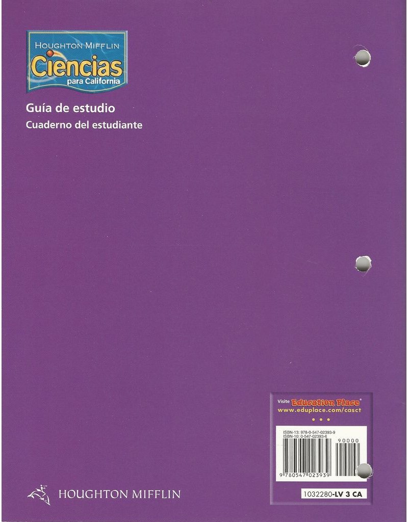 Houghton Mifflin Science Spanish California: Science California Study Guide Consumable, Level 3 (Spanish Edition)