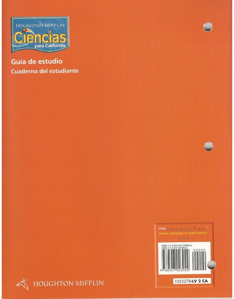 Houghton Mifflin Science Spanish California: Science California Study Guide Consumable, Level 2 (Spanish Edition)