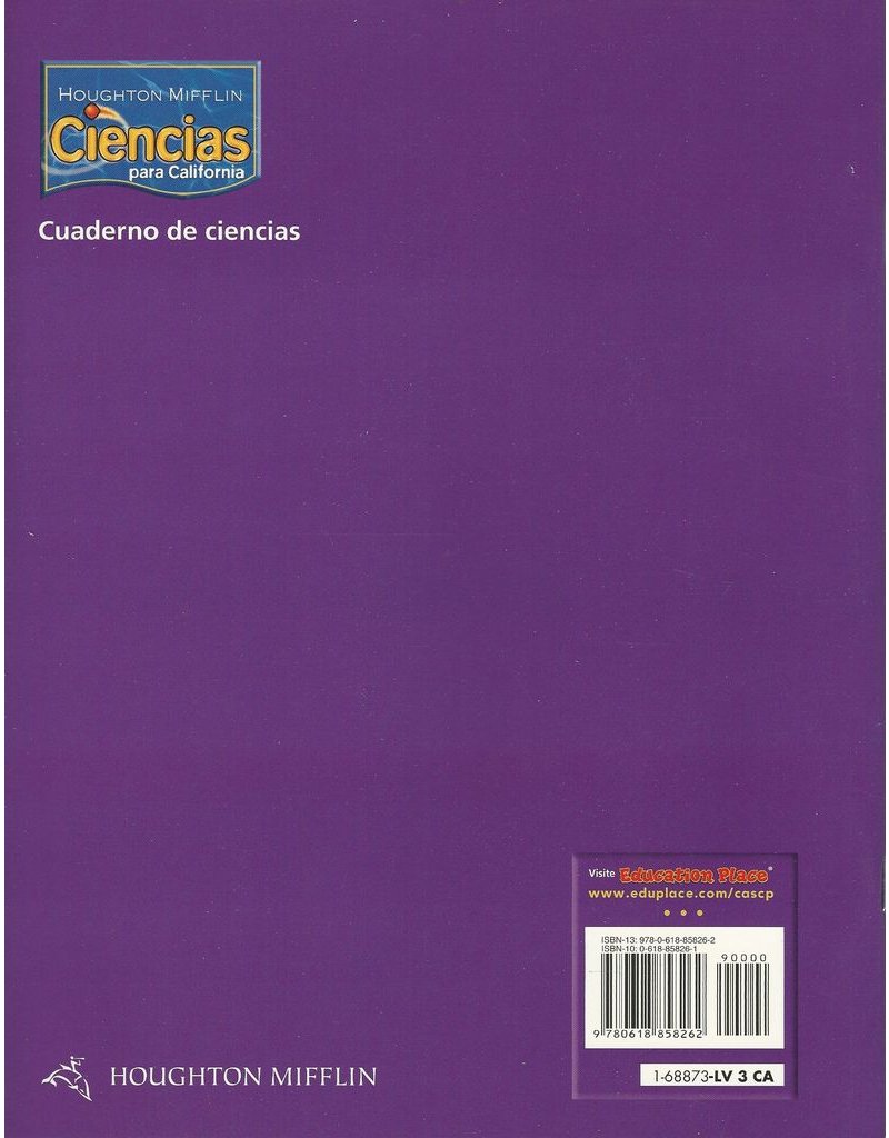Houghton Mifflin Science Spanish California: Notebook Consumable Level 3 (Spanish Edition)