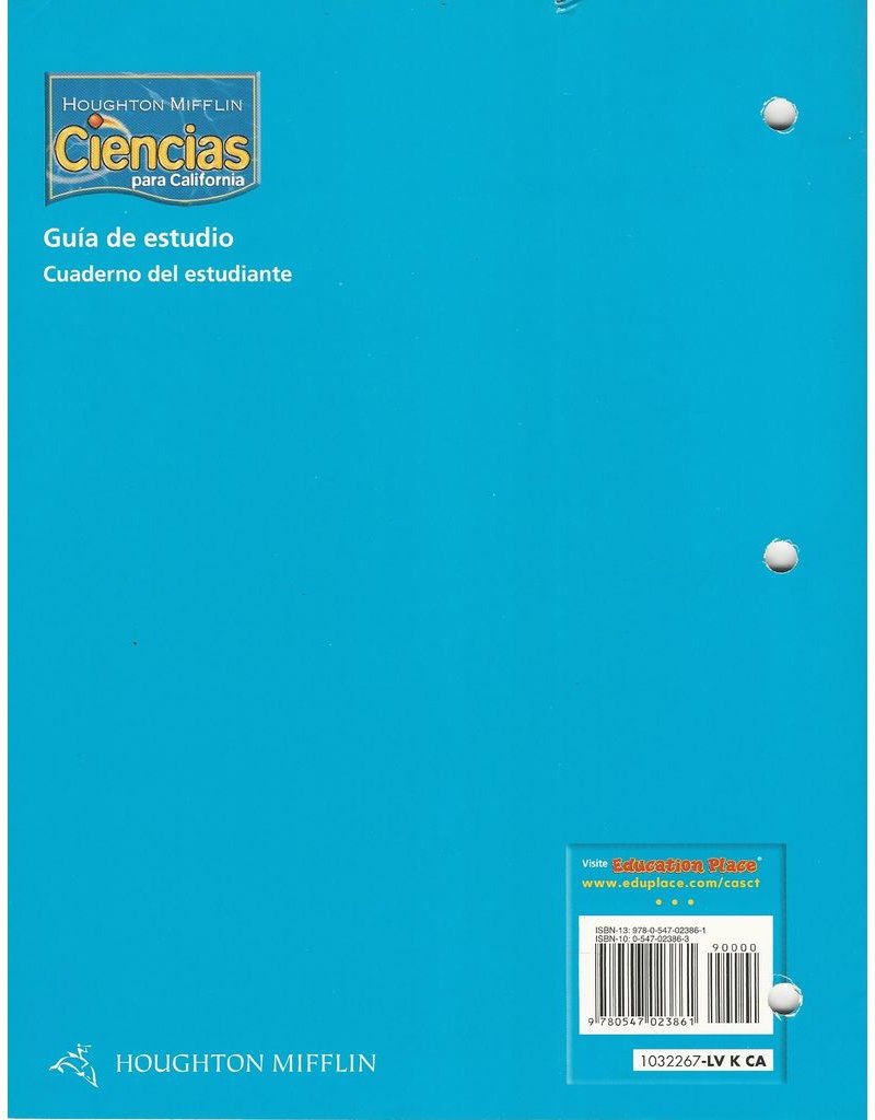 Houghton Mifflin Science Spanish California: Science California Study Guide Consumable, Kindergarten (Spanish Edition)