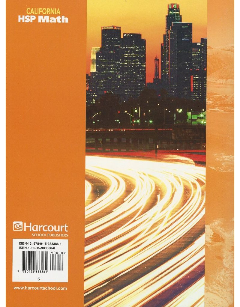Harcourt School Publishers Math California: Practice/Reteach Workbook Student Edition Grade 5