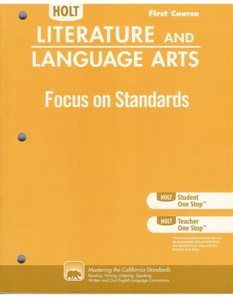Literature and Language Arts Focus on Standards Grade 7: Holt Literature and Language Arts California [Paperback]