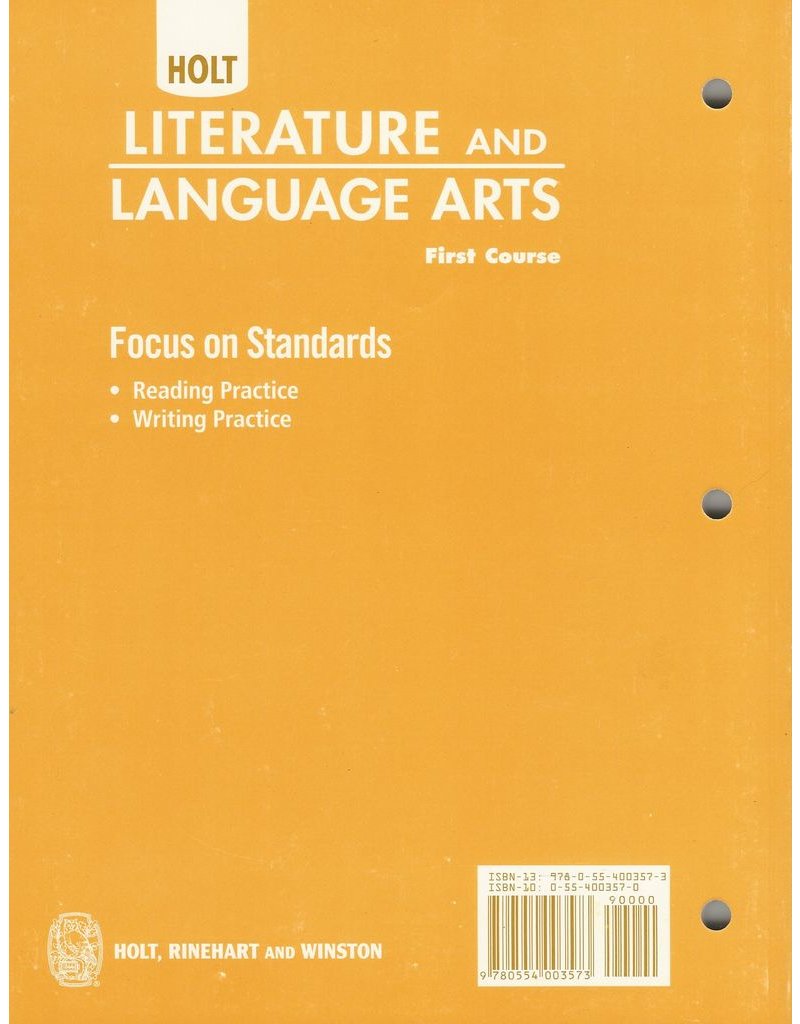 Literature and Language Arts Focus on Standards Grade 7: Holt Literature and Language Arts California [Paperback]