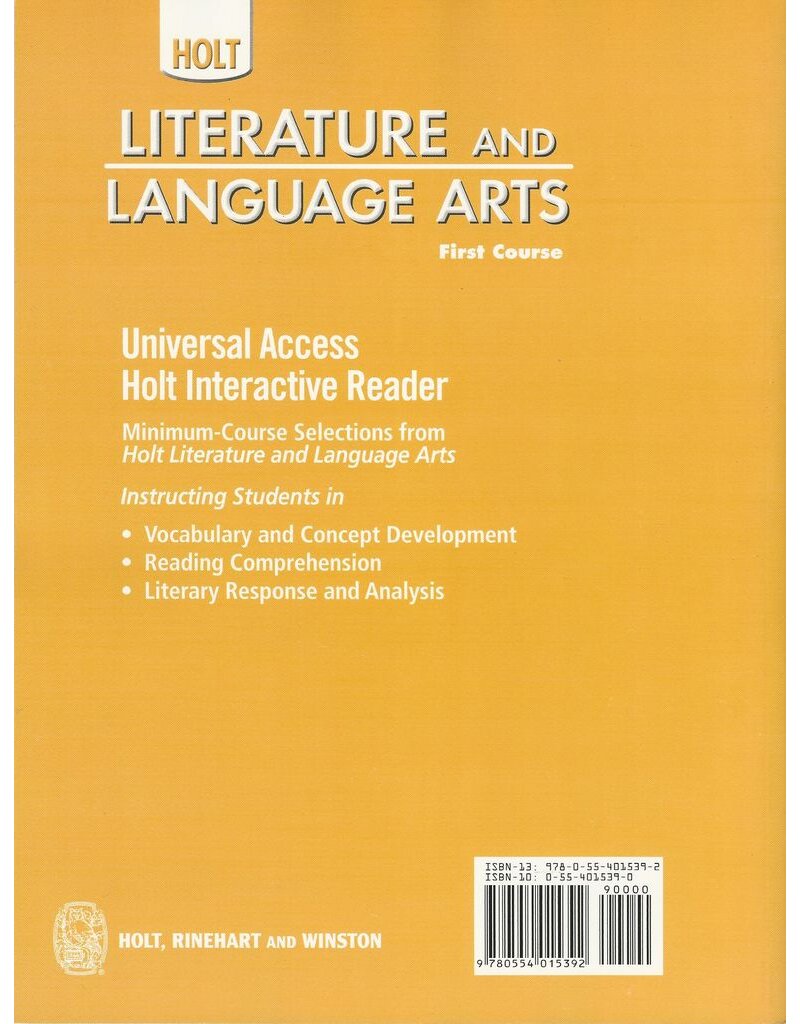Holt Literature And Language Arts California: Universal Access: Interactive Reader Grade 7