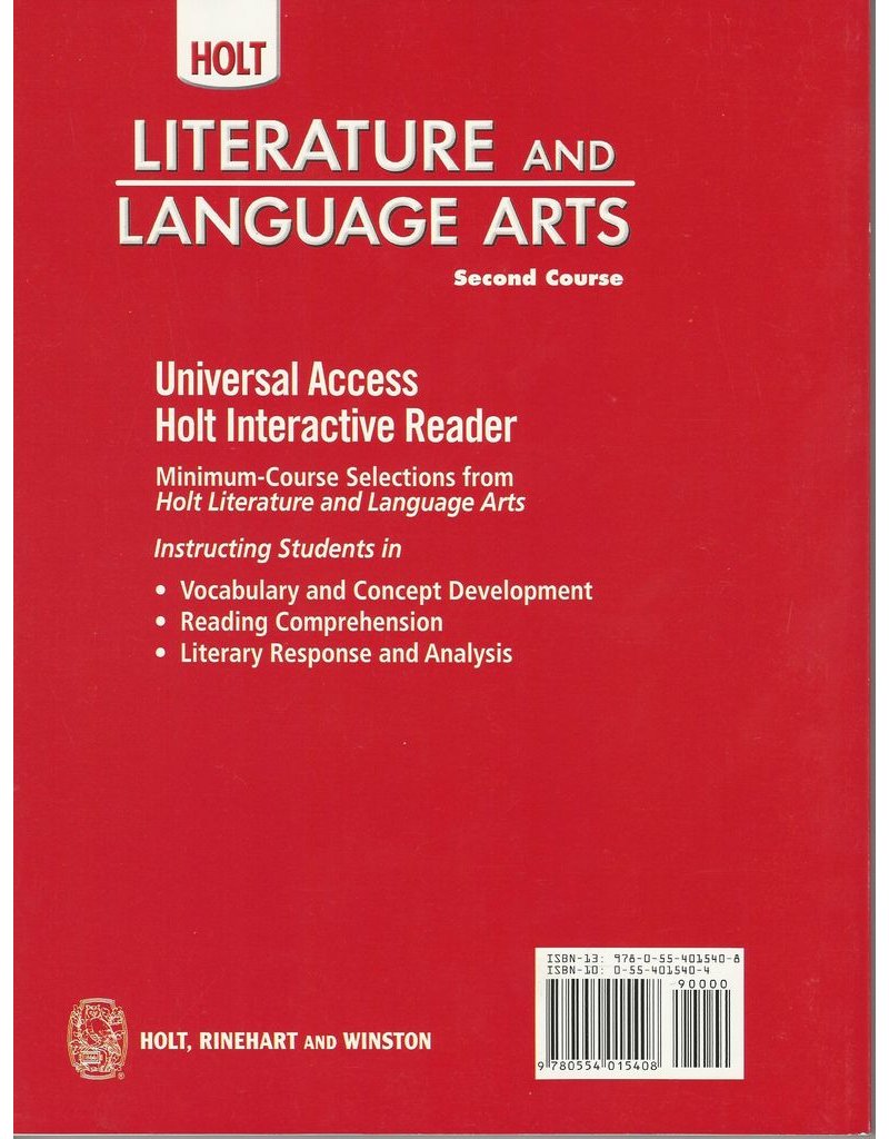 Holt Literature And Language Arts California: Universal Access: Interactive Reader Grade 8