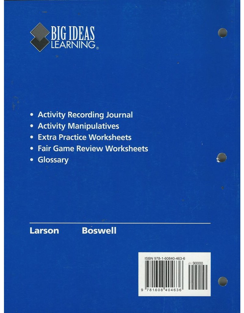 Big Ideas Math Course 3 Record and Practice Journal