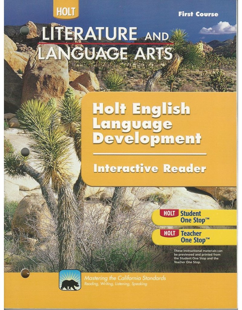 Holt Literature And Language Arts California: English Language Development Interactive Reader Grade 7