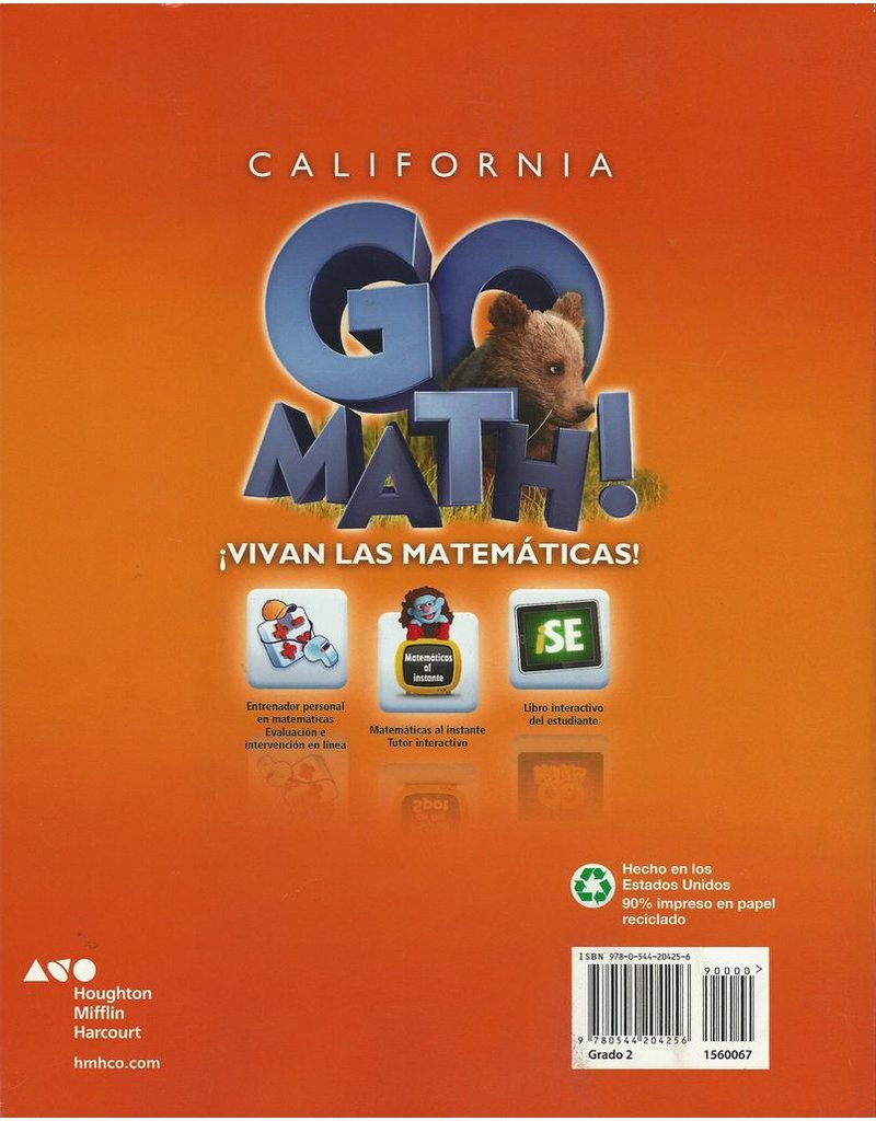 Houghton Mifflin Harcourt Go Math! Spanish California: Student Edition Grade 2 2015 (Spanish Edition)